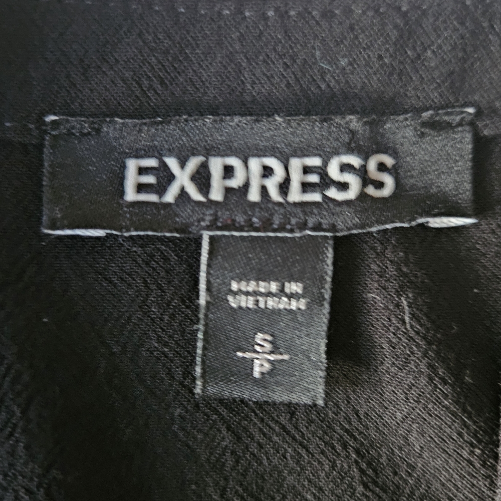 EXPRESS Button Front Scoop Neck Black Mini Dress | SZ S - Picture 9 of 10